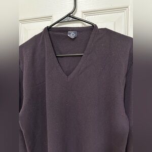 Dark purple V-Neck Pullover Sweater